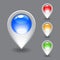 Set of white map pointer icon.