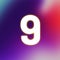 set of white numbers on multicolored background, 3d rendering, nine