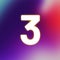 set of white numbers on multicolored background, 3d rendering, three
