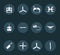 Set of white quadrocopters icons