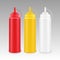 Set of White Red Yellow Mustard Ketchup Bottle
