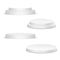 Set of white round podiums with steps. Vector