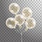 Set of white transparent balloon with confetti in the air . Frosted party balloons for event design. Party decorations fo