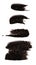 Set of wide and narrow brush strokes, black glitter nail polish, isolated element for design