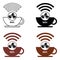 Set WiFi Cafe Internet cafe poster design, vector illustration