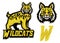 Set of wildcat mascot