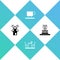 Set Windmill, French cafe, Coffee cup and Fountain icon. Vector