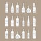 Set of wine bottles outline. out line wine bottles. Different kinds of wine. Design elements for banners, wine markets, a