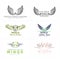 Set of wings initial letter logo design