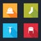 Set Winter hat, Socks, Tie and with ear flaps icon. Vector