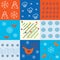 Set of winter holidays patterns