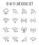 Set of wireless icons in modern thin line style.