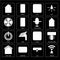 Set of Wireless, Leak, Smart home, Switch, Power, Voice control, Fan, Plug, Home icons