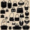 Set of woman bags and handbags.