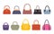 Set of Women Bags Stylish Accessory Females Vector