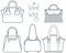 Set of women handbags