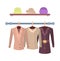 Set of Women Jackets Outer Garment and Shelf Hats