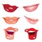 Set women lips