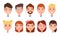 Set of Women and Men Faces, Character Constructor