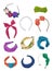 Set of women`s hoops and headbands