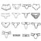 Set of women`s underwear. Hand drawn Set of lingerie elements