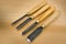 Set of wood chisel for carving wood, sculpture tools