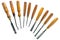 Set of wood chisel for carving wood, sculpture tools on white background