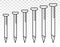 Set of wood fastener nails or concrete nails line art icon for apps and websites