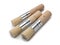 Set wooden brush for stencil isolated. Hog Bristle For acrylic, watercolor, and oil
