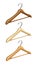 Set of wooden coat hangers for wardrobe clothes