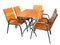 Set of wooden garden furniture table and chairs isolated on whit