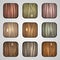 Set of wooden icons. Template Wood Buttons