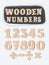 Set of wooden numbers