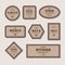Set of wooden premium quality badges and labels