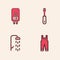 Set Work overalls, Electric boiler, Screwdriver and Shower icon. Vector