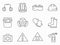 Set of work safety line vector icons