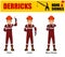 Set of worker present derricks hand signal on white background