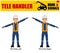 Set of worker present Tele Handler signal on white background