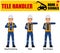 Set of worker present Tele Handler signal on white background