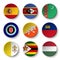 Set of world flags round badges