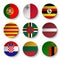 Set of world flags round badges