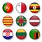 Set of world flags round badges