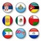 Set of world flags round badges