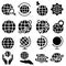 Set of world map vector line icons. Such as map illustration sign collection. Globe symbol.