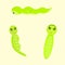 Set of worm cartoon animals design abstract background vector illustration