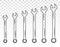Set of wrench combination / spanner line art icon for apps or websites