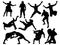 Set of Wrestling silhouette vector art