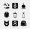 Set Wudhu, No alcohol, Muslim Mosque, Pig, Speaker mute, Turkish hat, Shirt kurta and Ramadan Kareem lantern icon