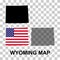 Set of Wyoming map shape, united states of america. Flat concept icon symbol vector illustration
