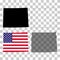 Set of Wyoming map shape, united states of america. Flat concept icon symbol vector illustration